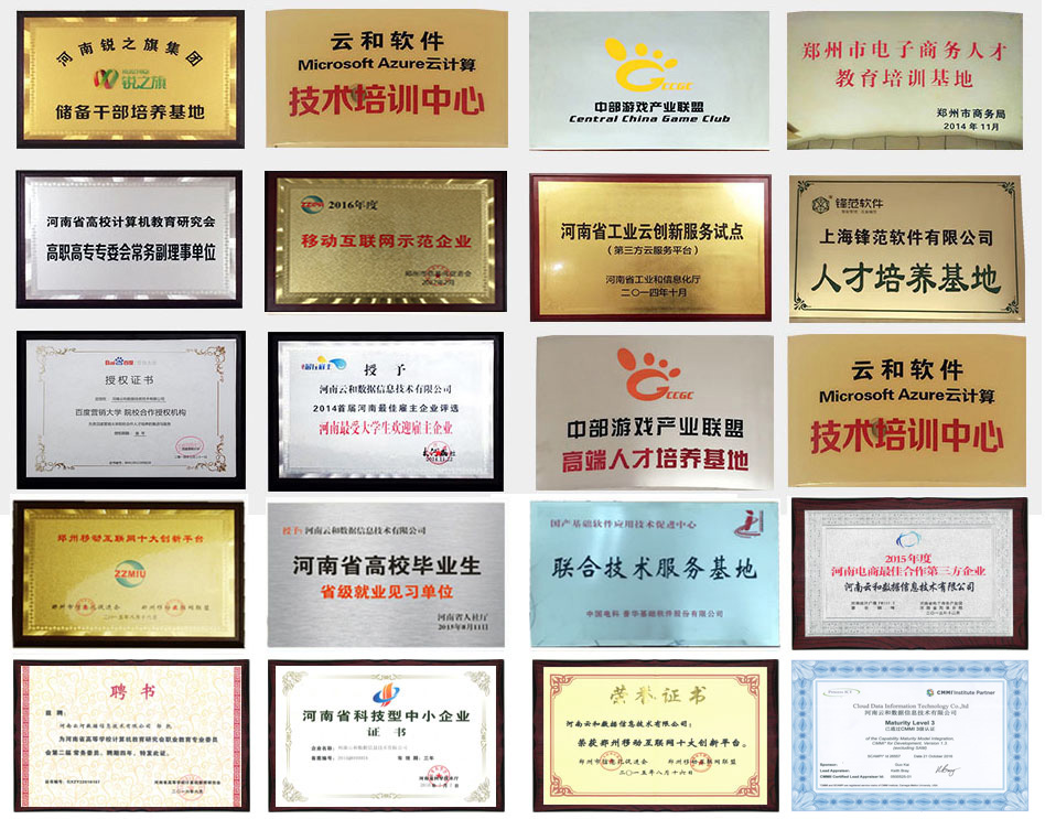 获得荣誉-河南云和数据信息技术有限公司
